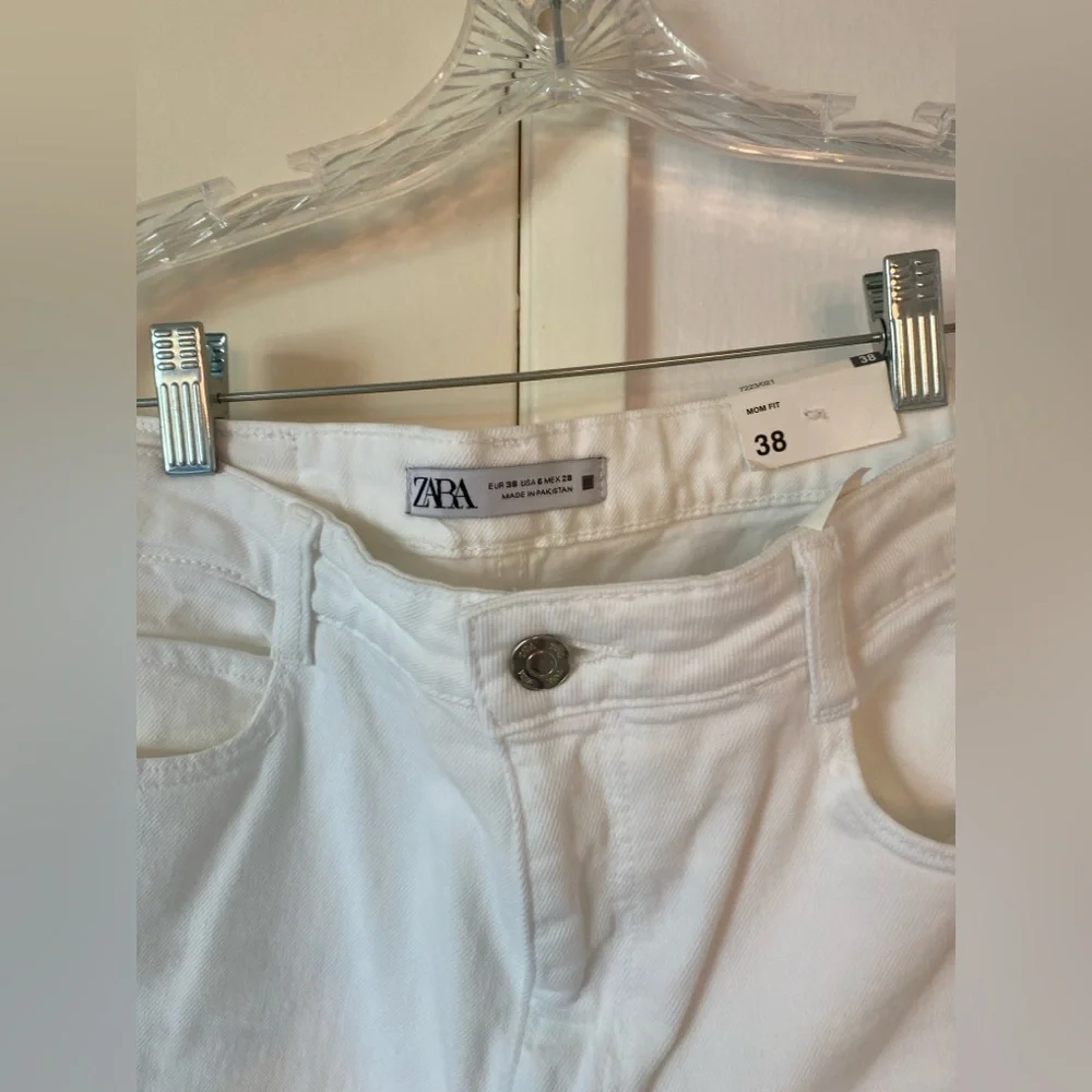 NWT WHITE ZARA MOM FIT DENIM JEANS SZ 6 - Picture 2 of 12